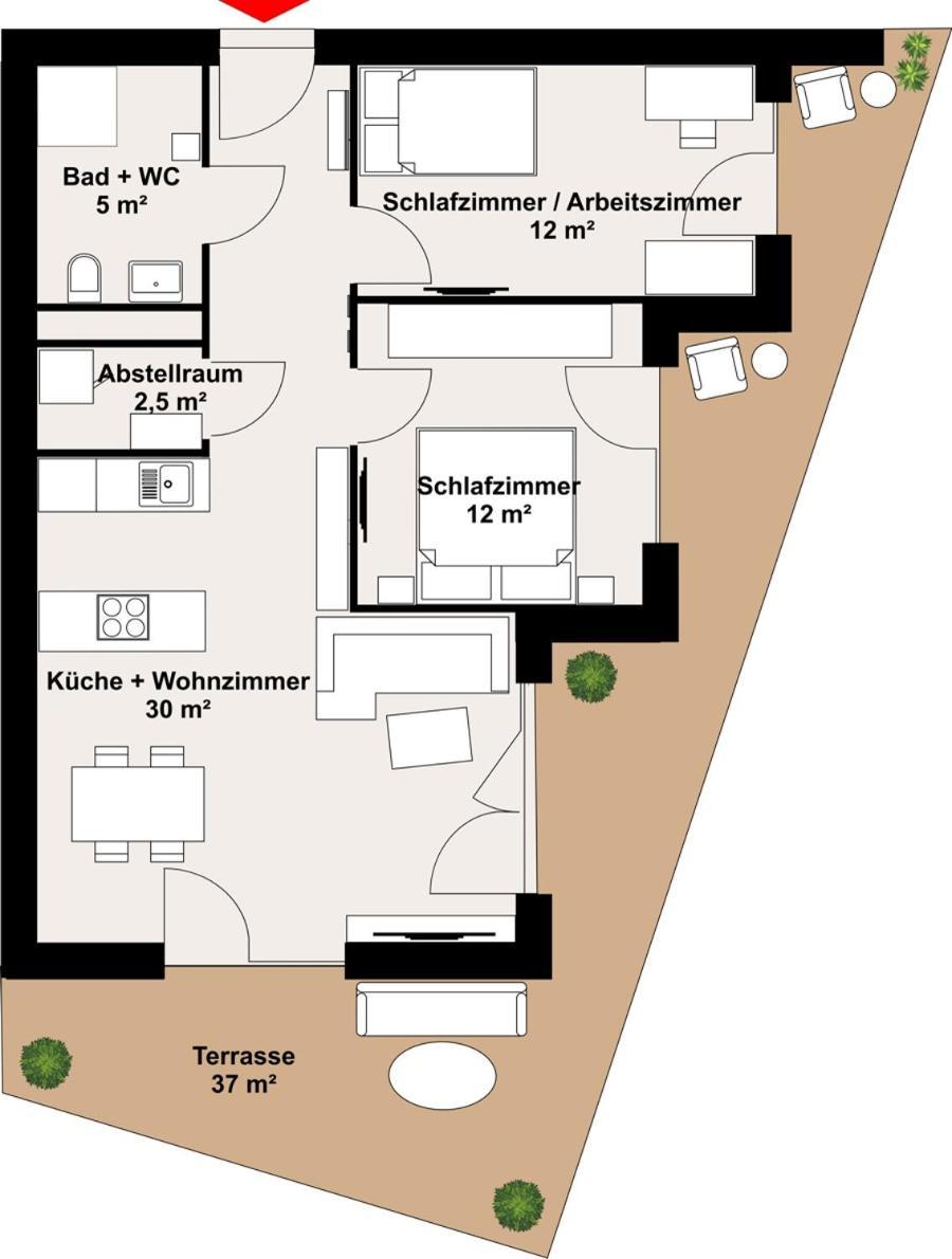Luxusapartment Mit 40 Qm Terrasse, E-Parkplatz Und Parkplatz グラーツ エクステリア 写真